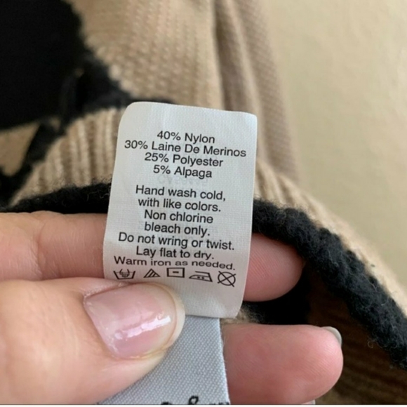 MADEWELL merino wool alpaca blend geometric fringe sweater - Picture 7 of 8